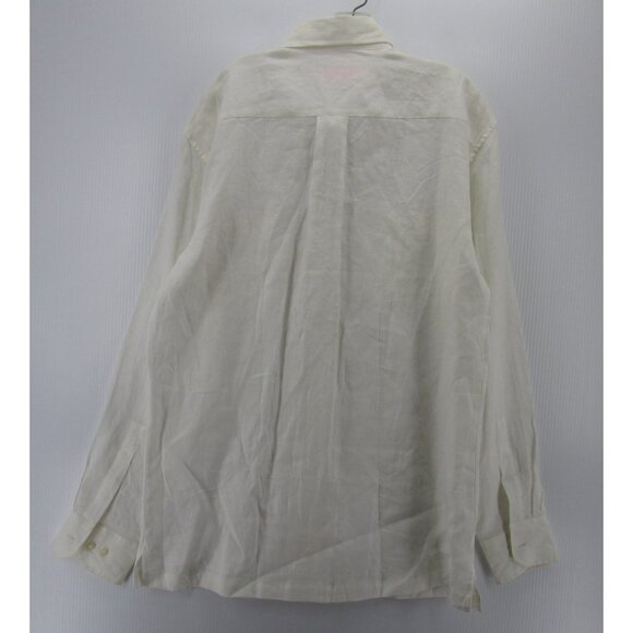 Inserch Shirt XL Linen Button Up Military Flap Pockets Collared Woven - Picture 6 of 9